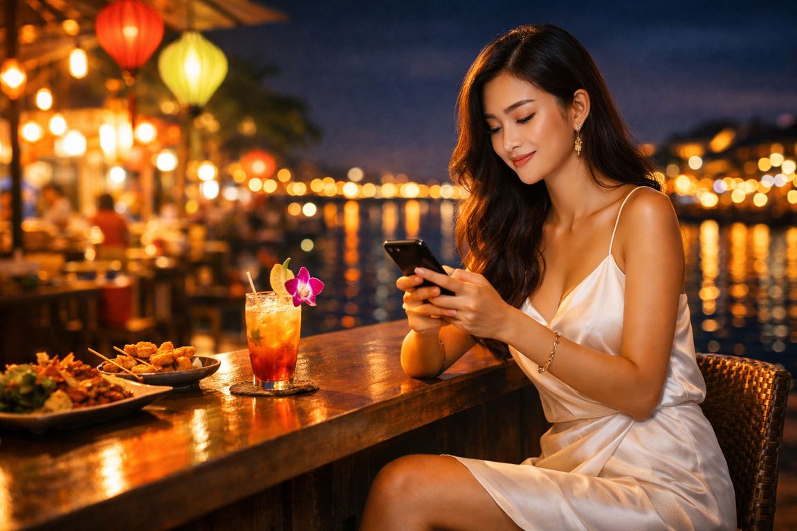 Người dùng vùng Mekong xem số liệu casino trực tuyến trên điện thoại tại chợ đêm