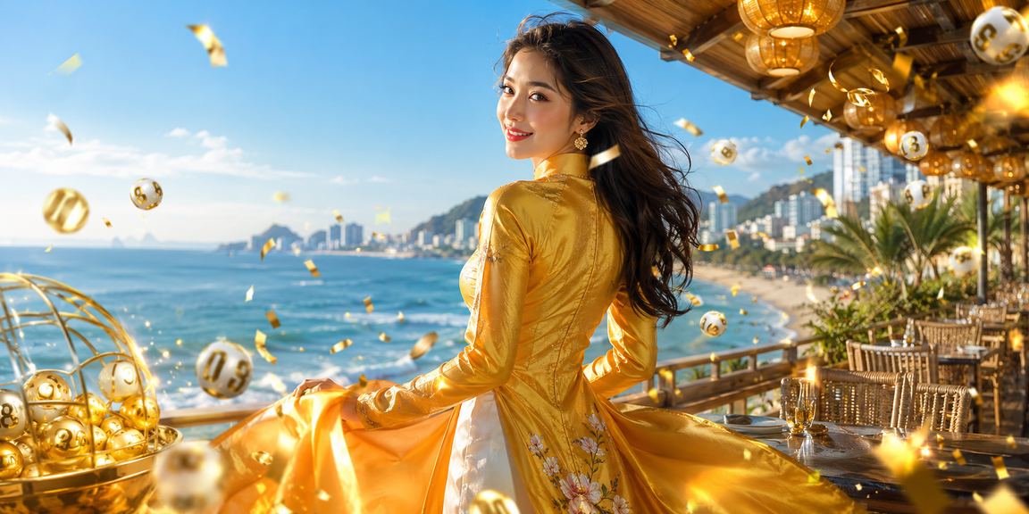 Phụ nữ mặc áo dài tại Vũng Tàu tham gia trò chơi xổ số may mắn trực tuyến